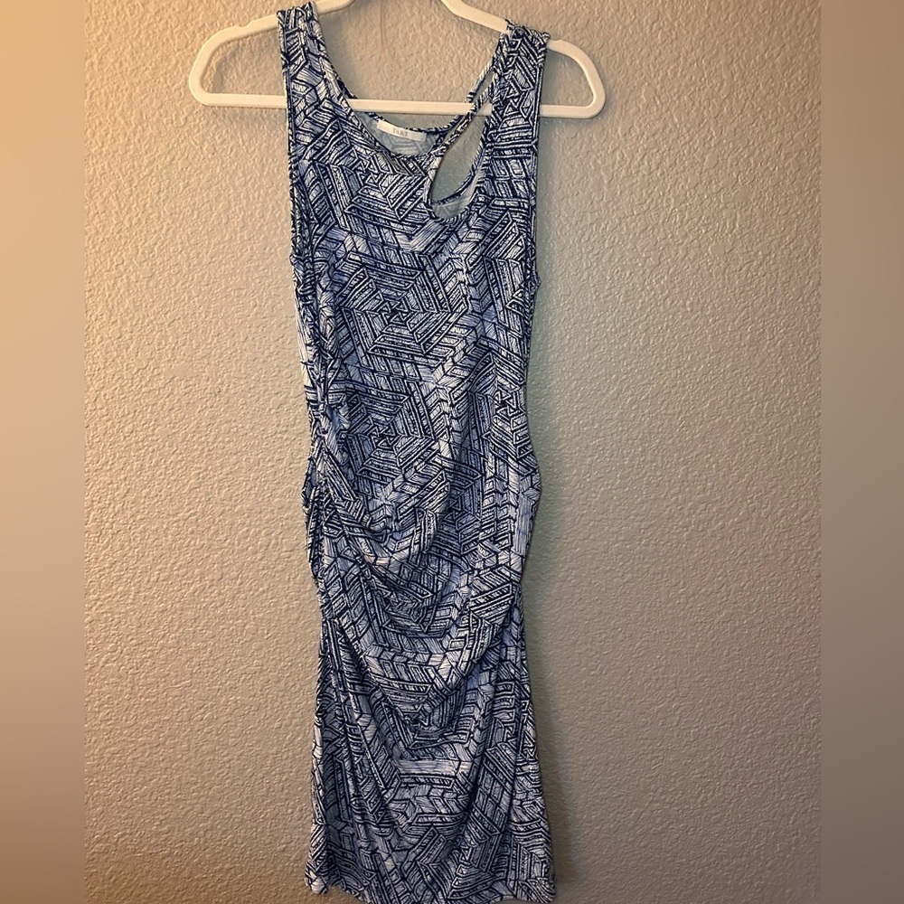 Womens TART Blue ruched dress, Sz Small